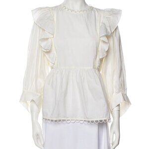 Apiece Apart Crew Neck Three-Quarter Sleeve Blouse Size: M | US 8